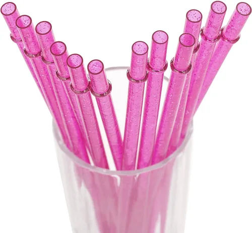 Vista 23 de Dakoufish Pajitas de plástico Tritan reutilizables de 11 pulgadas, popotes de repuesto con purpurina para frascos/vasos Mason de 24 a 40 onzas