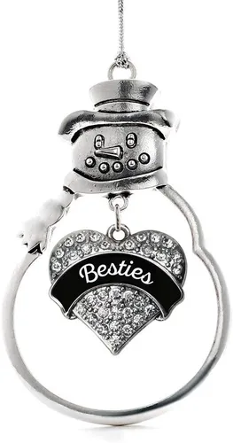 Vista 203 de Colgante de plata con diseño de Detroit con forma de corazón y muñeco de nieve con circonitas cúbicas