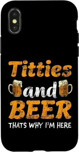 Vista 5 de Titties And Beer Thats Why I'm Here - Funny Gift for Beer Lovers Case for iPhone 16