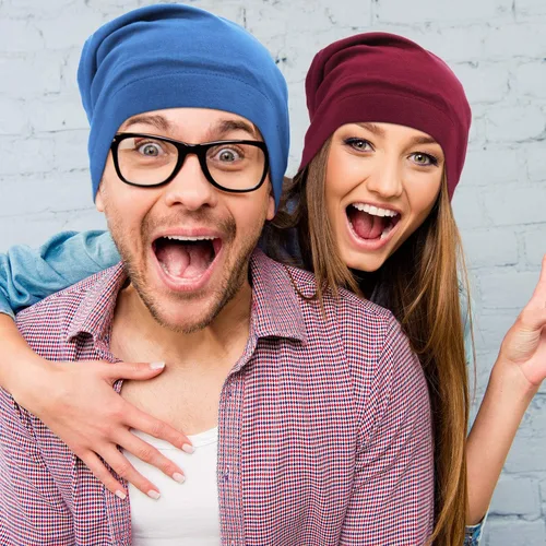 Vista 26 de 4 Pieces Satin Lined Beanie Cap Satin Sleep Lined Hat Slouchy Beanie Hat Night Silk Hair Cap for Women Men