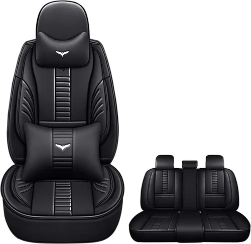 Vista 11 de Fundas de asiento delantero para Mazda CX-3 2016-2021, protección de banco frontal 3D compatible con bolsa de aire lateral, línea negra y negra