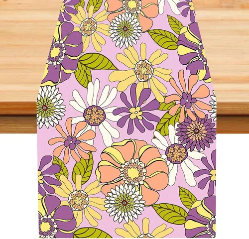Vista 62 de Camino de mesa con estampado de piel de vaca, lino y algodón, rústico, estilo occidental, color negro, marrón, piel de vaca, para decoración