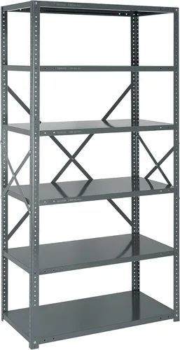 Vista 64 de Quantum QSBU-245BK Heavy Duty Shelving Unit with (7) Shelves and (24) QUS245 Black Bins for Garage Warehouse Storage Distribution 400 lb Load