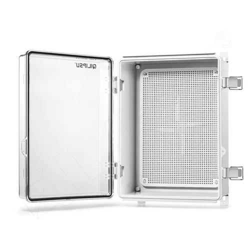 Vista 14 de QILIPSU - Caja de conexiones de acero inoxidable con tapa, bisagras y placa de montaje, universal, impermeable IP67, plástico ABS, gris, recinto