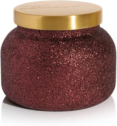 Vista 14 de Capri Blue Signature Glam - Vela en frasco, mezcla de cera de soja de larga duración, velas con purpurina para el hogar perfumadas con aromas