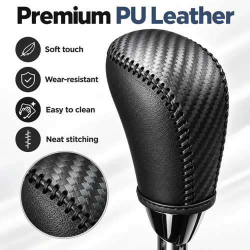 Vista 4 de Accesorios interiores personalizados para Nissan Rogue Rogue Sport, Altima Frontier, Murano Pathfinder Sentra, cubierta de piel con perilla