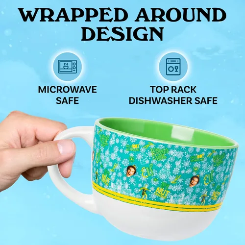 Vista 3 de Silver Buffalo - Taza de cerámica con citas icónicas de Elf Buddy de Navidad, para sopa, de 24 onzas