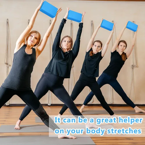 Vista 6 de 20 bloques de yoga de 9 x 6 x 3 pulgadas, bloques de espuma EVA de alta densidad, bloques de ejercicios de espuma de yoga que mejoran el equilibrio