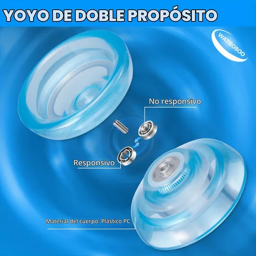 Vista 4 de P02 PC para principiantes YoYo + Pro Metal yoyo Responsive Dual Mode Yo Yo Top Finger Spin, Yoyo Trucos de Yoyo, yoyo para principiantes y adultos