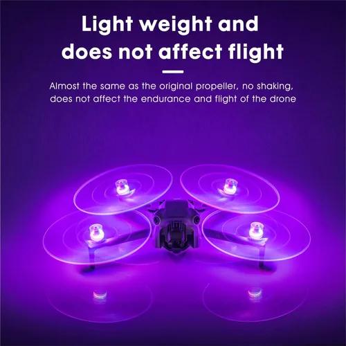 Vista 5 de Mini 4 Pro/Mini 3 Pro/Mini 3 hélices Luces LED de repuesto de cuchillas de apoyo de bajo ruido para DJI Mini 3/4 Series Fly More Combo Plus Drone