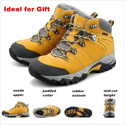 Vista 2 de Clorts Botas de senderismo para mujer, impermeables, ligeras, para senderismo, campamento, para exteriores, con agarre de alta tracción, 5.5