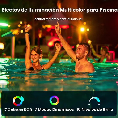 Vista 7 de Luces LED de spa de 6 pulgadas, luces de piscina que cambian de color de 12 V CA para piscina enterrada, luz de spa subacuática con control remoto
