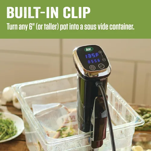 Vista 3 de LEM Productos Cocina Sous Vide, Circulador de inmersión de acero inoxidable con pantalla digital, cocina de precisión, máquina de cocción