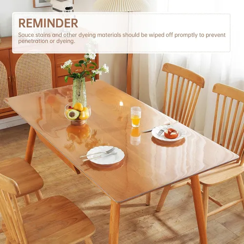 Vista 4 de Warmstar Protector de Mesa Transparente - 2mm de Grosor, 12 x 36 Pulgadas, Mantel de Mesa, Alfombrilla de Escritorio para Mesa de Café, Comedor
