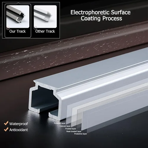 Vista 7 de Heavy Duty Ceiling Curtains Track Aluminum Curtain Rail Silent Curtain Rod Sliding Rail Pole System Wall Mount Room Divider for Windows, RV, Camper