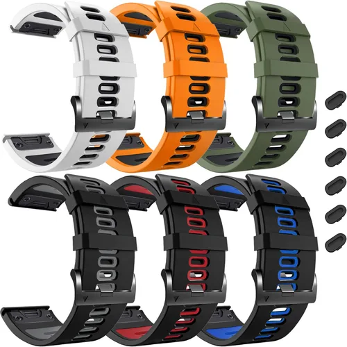 ZPJPPLX Correas de reloj de 1.024 in de fácil ajuste para Tactix 8/Fenix 8 7X Pro 6X 5X, correas deportivas de silicona suave compatibles con Garmin