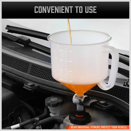 Vista 7 de HORUSDY Kit de embudo de refrigerante sin derrames, purgador de embudo a prueba de derrames con adaptadores. Ajuste universal