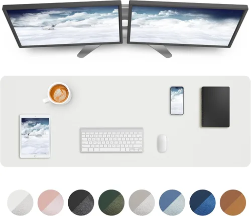 Vista 38 de Almohadilla grande para escritorio, alfombrilla para mouse, tapete para escritorio de oficina, protector de escritorio de piel sintética