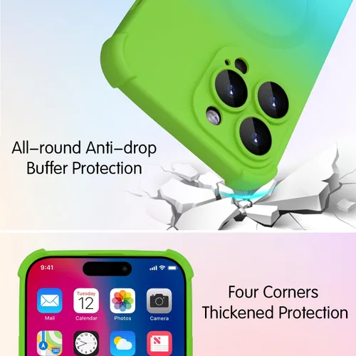 Vista 5 de Funda magnética para iPhone 12 de 6.1 pulgadas con protector de lente de cámara, protección contra caídas [compatible con Magsafe] Funda delgada
