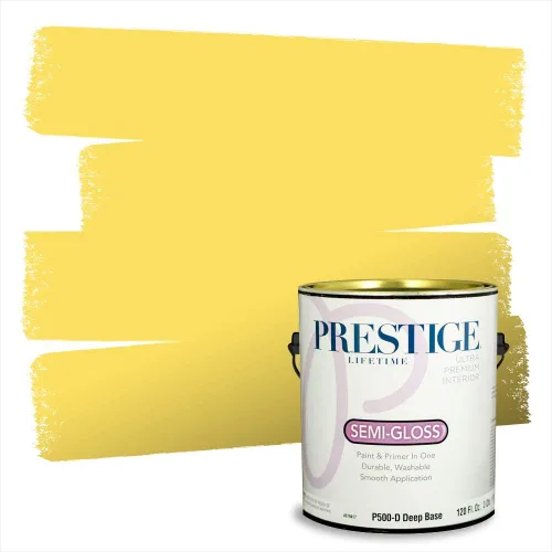 Vista 6 de PRESTIGE Pinturas de pintura exterior e imprimación en uno, 1 galón, plano, combinación comparable de Benjamin Moore* Pila de heno