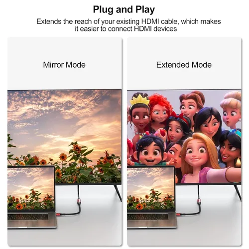 Vista 7 de Cable de extensión HDMI 8K HDMI de 1.5 pies, HDMI 2.1 macho a hembra, cable de extensión 8K @60Hz, 4K @120Hz, 2K, 3D, HDR, compatible con Roku TV