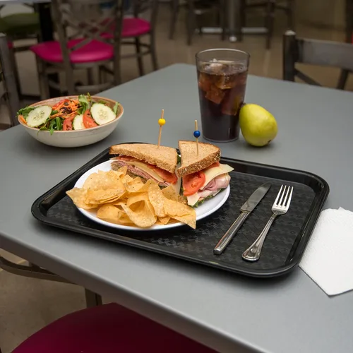 Vista 6 de Carlisle FoodService Products CFS CT121603 Cafe Bandeja de plástico estándar para cafetería/comida rápida, certificado NSF, libre de BPA, 16 Negro