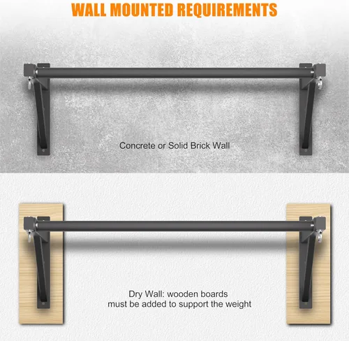 Vista 5 de Pull Up Bar Wall Mounted, Heavy Duty 650 lbs Capacity Chin Up Bar, 48" Multi-Grip Strength Training Pull-up Bars, for Home Gym Garage/Backyard Total