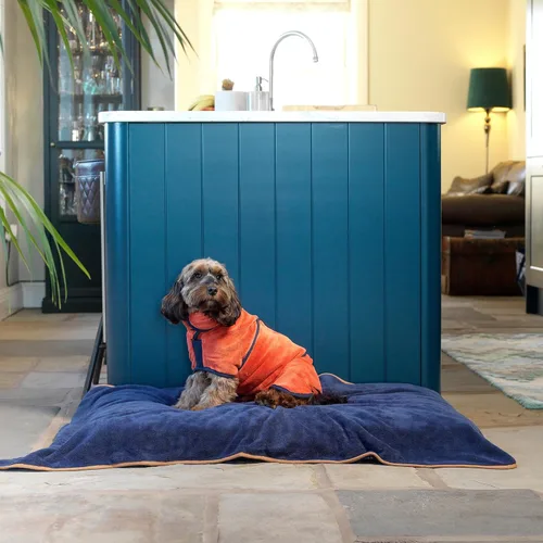 Vista 4 de Lucky Pooch® Bata de baño para perro, lujosa bata de baño para perro, ultra absorbente, ¡seca a tus perros en minutos! Doble capa, toalla súper