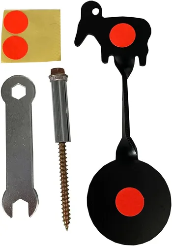 Vista 3 de 0.118 in de pie de árbol giratorio blanco fácil de llevar Slingshot Plinking Target (cabra)