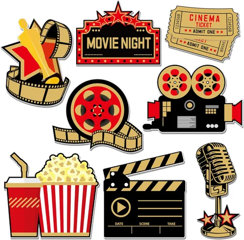 Vista 26 de Vuzvuv 48 piezas de recortes de papel de discos de los años 70, 80 y 90 con 100 puntos de pegamento, recortes de discos para decorar tablones