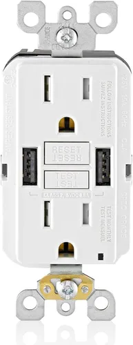 Vista 28 de Leviton SmartlockPro Interruptor con enchufe de doble polo receptáculo, AFTR1-E, 120.0 volts