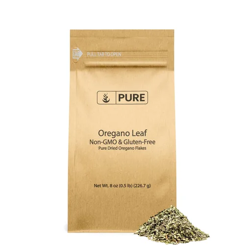 Vista 4 de Pure Original Ingredients, Copos de hoja de orégano, 1 libra Para cocinar, hornear y condimentar