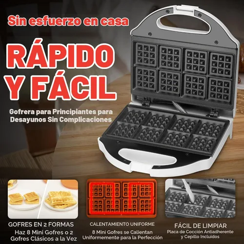 Vista 5 de SugarWhisk - Mini máquina doble para hacer panqueques, máquina eléctrica para hacer arepas, plancha para panqueques, ideal para panqueques