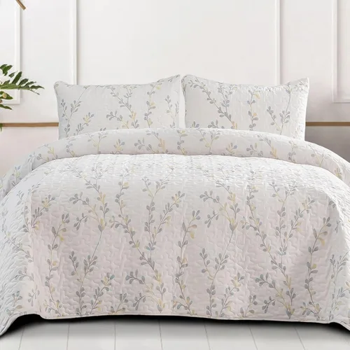 Vista 17 de Exclusivo Mezcla - Juegos de edredón reversibles de estilo bohemio de tamaño Queen, colcha azul ligera, juego de ropa de cama de patchwork