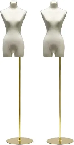 Vista 9 de Adjustable 2pcs Female Mannequin Dress Form Set, Removable Head & Arms, Height Adjustable Clothing Display Model for Dresses & Jewelry