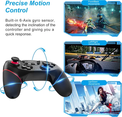 Vista 4 de CuleedTec 2023 - Controlador de interruptor inalámbrico controlador Switch Pro compatible con SwitchSwitch Lite con sensor giroscopio y gravedad