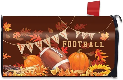 Vista 8 de Briarwood Lane Harvest Bridge - Cubierta magnética para buzón de otoño, estándar de otoño