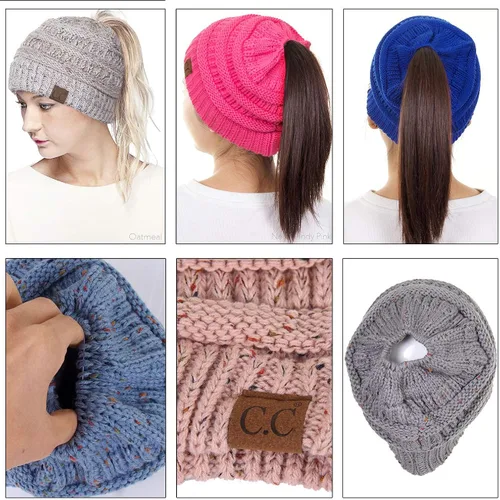 Vista 9 de ScarvesMe Juego de 3 bufandas y guantes para mujer, diseño de cola de caballo