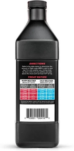 Vista 3 de Opti-Lube XPD aditivo para combustible fórmula diésel: un cuarto de galón rinde hasta 128 galones