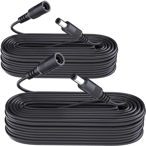 Vista 14 de Paquete de 2 cables de extensión de alimentación DC de 1M, 2 piezas de cable de extensión de adaptador de corriente DC de 12V 5.5mm x 2.1mm