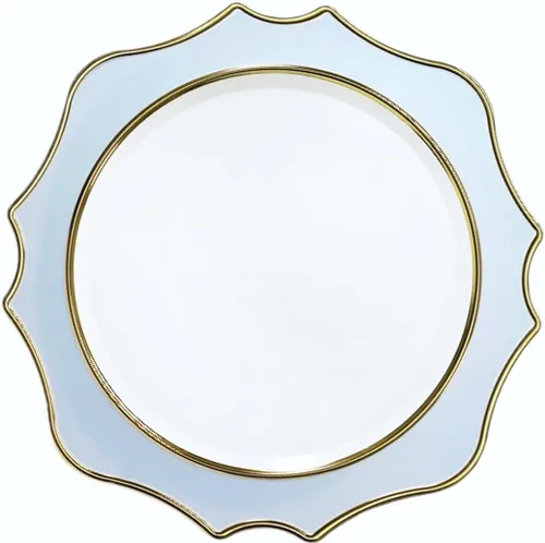 Vista 16 de OCCASIONS" - 10 piezas de platos base de plástico festoneados desechables/reutilizables de 13.25 pulgadas para bodas