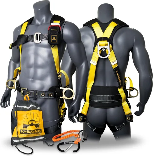 Vista 12 de KwikSafety - TYPHOON Safety Harness [3 D-RINGS + BACK SUPPORT] Safety Harness Fall Protection Kit, 2025 ANSI Compliant