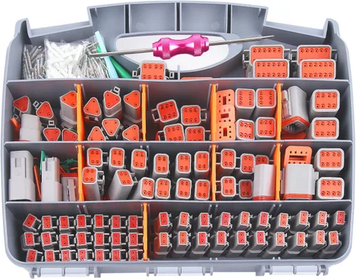 Vista 9 de Knoweasy Kit de conectores DT Deutsch de 338 piezas, conectores de 2/3/4/6/8/12 pines, herramienta de prensado Deutsch, herramienta de extracción
