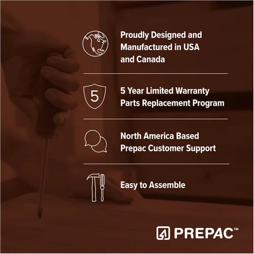 Vista 103 de Prepac Cómoda rústica estilo casa de campo, cómoda negra para dormitorio, cómoda con 5 cajones de 18.5 pulgadas de profundidad x 27.5 pulgadas