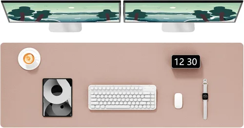 Vista 52 de Hsurbtra - Almohadilla de escritorio, 23.6 x 13.8 pulgadas, alfombrilla de escritorio de piel sintética, M extendida, protector de escritorio