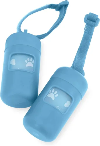 Vista 17 de Best Pet Supplies Paquete de 2 soportes para bolsas de excrementos de perro, con clip de correa, bolsa dispensadora de malla reutilizable