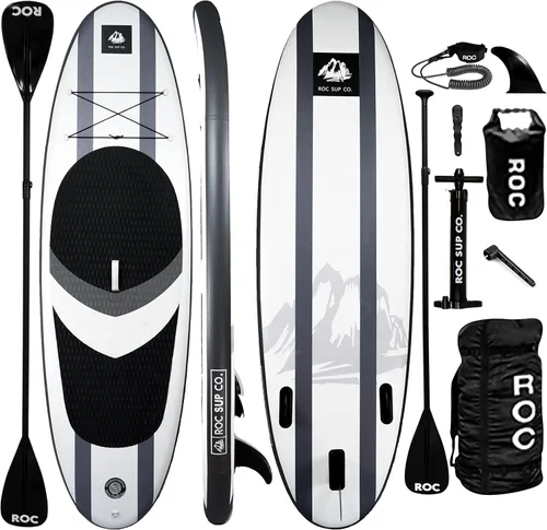 Vista 14 de Roc Tabla de remo inflable con accesorios de tabla de remo de SUP de alta calidad, diseño amplio y estable, cubierta antideslizante y cómoda