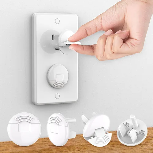 Vista 10 de Cubiertas para enchufes a prueba de bebés con mango oculto (paquete de 32) Fundas para enchufes a prueba de niños Cubiertas para enchufes eléctricos