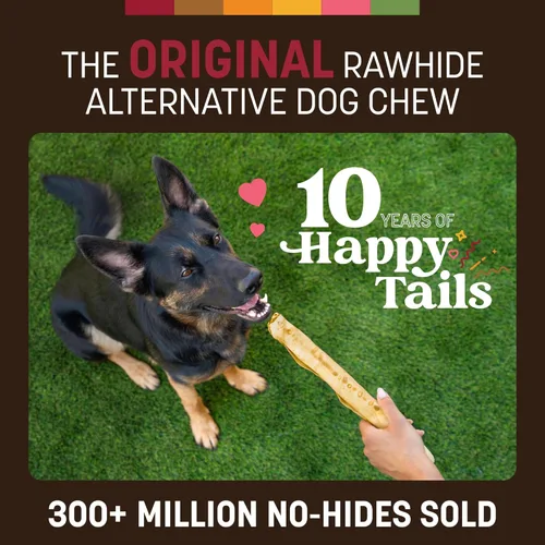 Vista 2 de Earth Animal No Hide Chews - Rollos masticables para perros grandes sin cuero crudo de larga duración, carne de res - 2