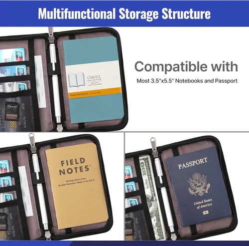 Vista 4 de Funda de diario para cuadernos Field Notes, funda de cuaderno de bolsillo para Moleskine Cahier de 3.5 x 5.5 pulgadas, funda de cuaderno